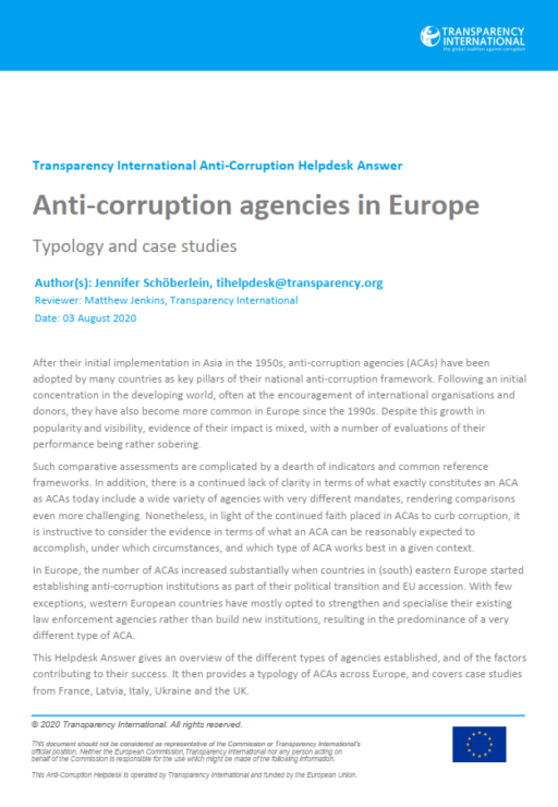 Anti-corruption agencies in Europe