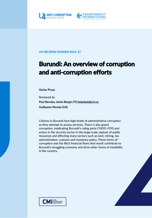 Burundi: An overview of corruption and anti-corruption efforts