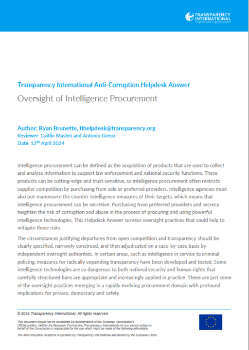 Oversight of Intelligence Procurement