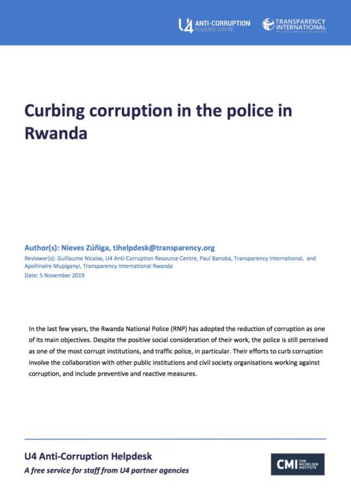 Curbing corruption in the police in Rwanda