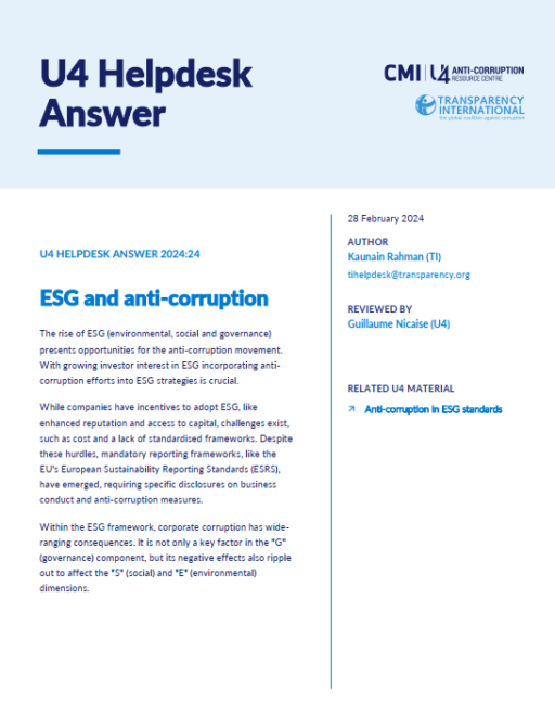 ESG and anti-corruption