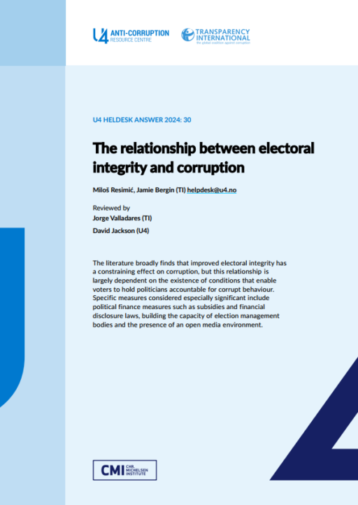 The relationship between electoral integrity and corruption