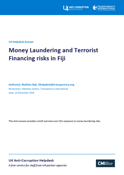 Money Laundering and Terrorist Financing risks in Fiji