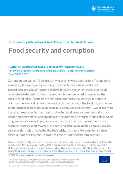 Food security and corruption