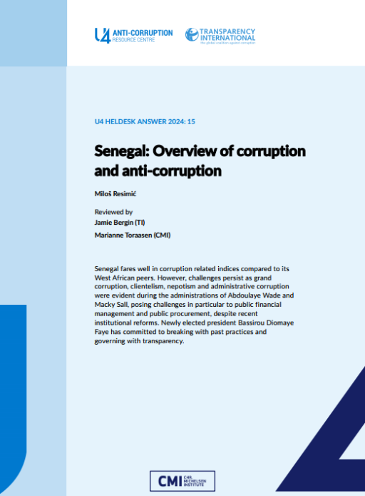 Senegal: Overview of corruption and anti-corruption