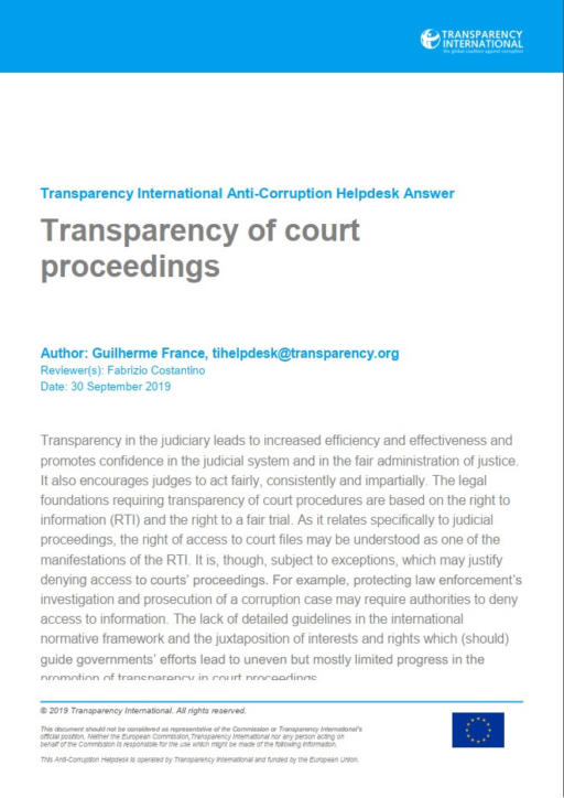 Transparency of court proceedings