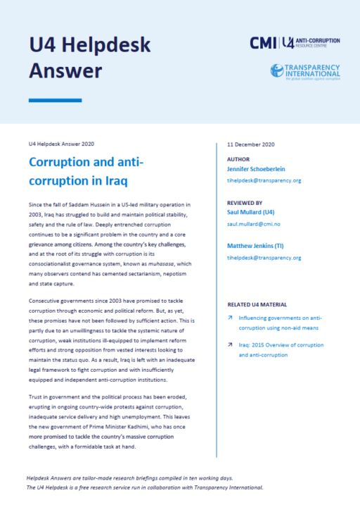 Overview of corruption and anti-corruption in Iraq