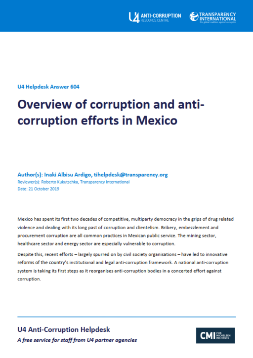 Overview of corruption and anti-corruption efforts in Mexico
