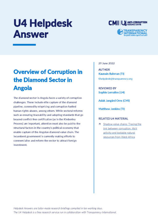 Overview of Corruption in the Diamond Sector in Angola