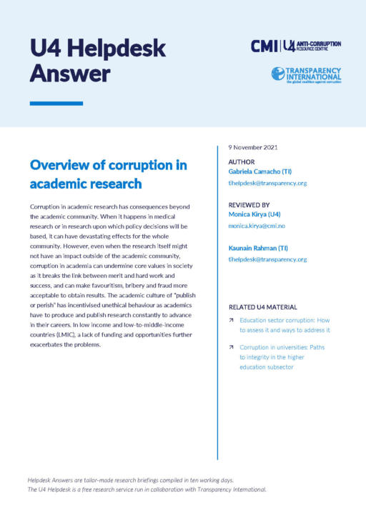 Overview of corruption in academic research