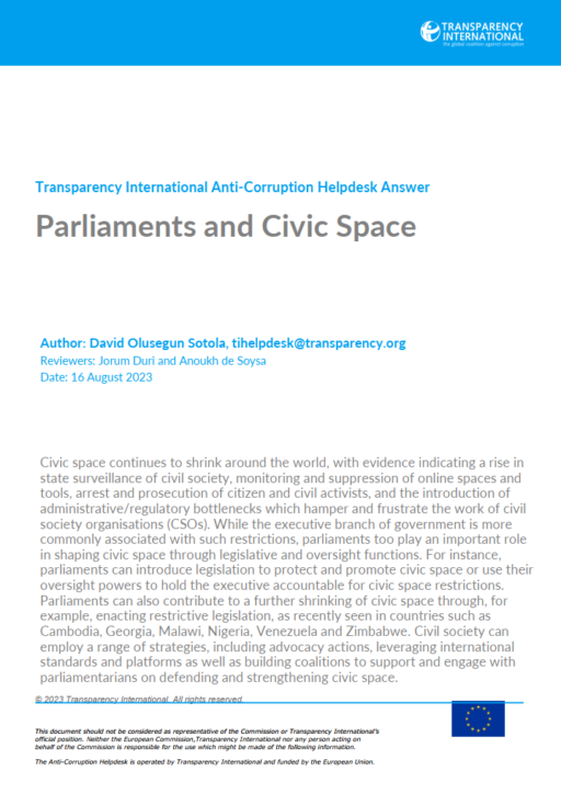 Parliaments and civic space