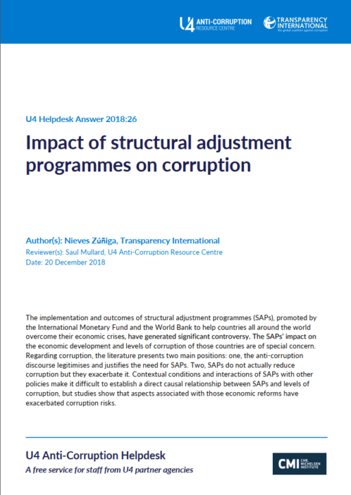 Impact of structural adjustment programmes on corruption