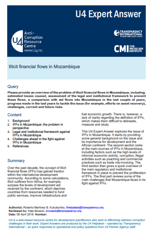 Illicit Financial Flows in Mozambique