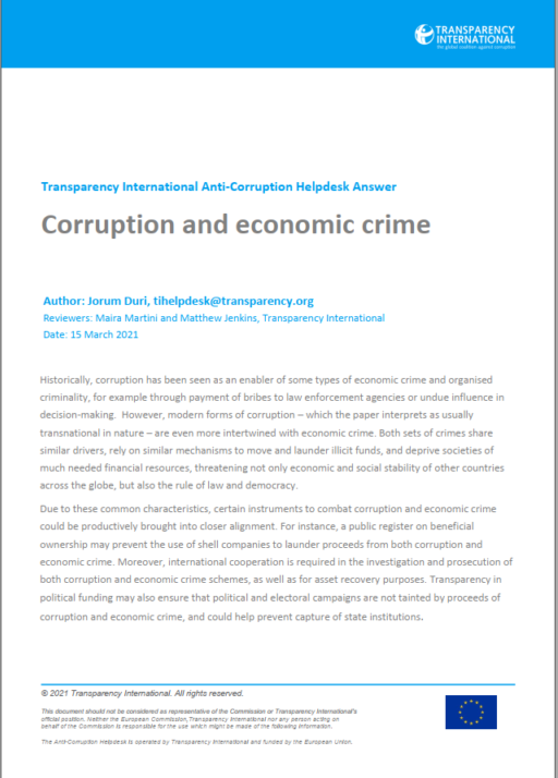 Corruption and economic crime