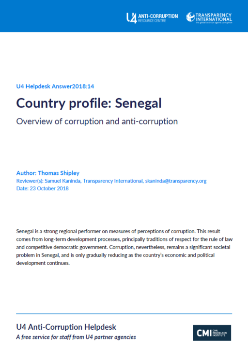 Senegal: overview of corruption and anti-corruption