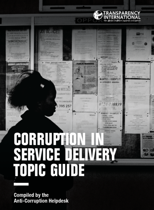 Topic guide on corruption in service delivery