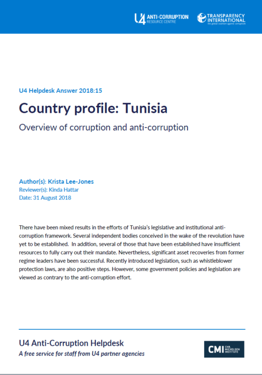 Tunisia: overview of corruption and anti-corruption