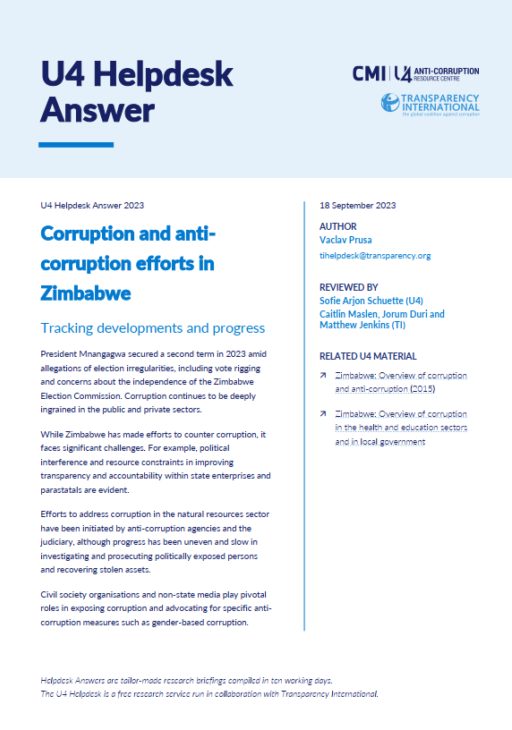 Corruption and anti-corruption efforts in Zimbabwe