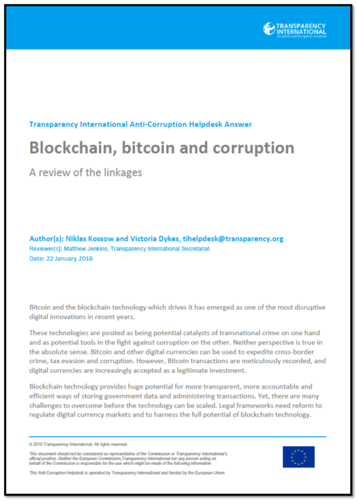 Bitcoin, blockchain and corruption: an overview