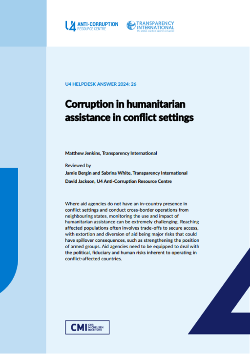 Corruption in humanitarian assistance in conflict settings