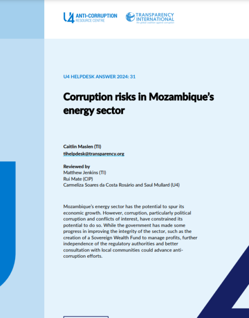 Corruption risks in Mozambique’s energy sector