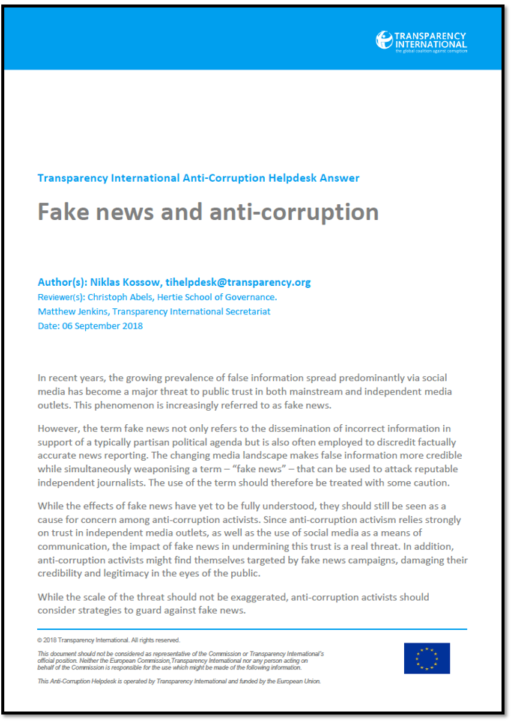 Fake news and corruption