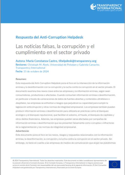 Las noticias falsas, la corrupción y el cumplimiento en el sector privado