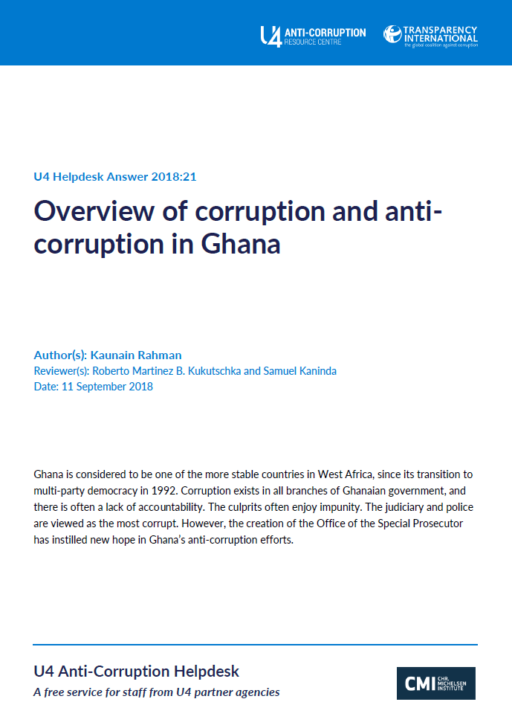 Overview of corruption and anti-corruption in Ghana