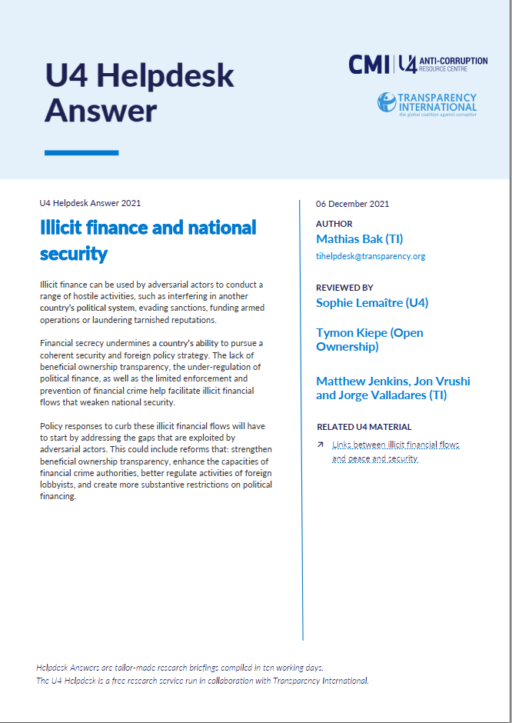 Illicit finance and national security