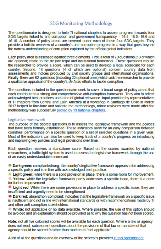 Methodological Note for SDG Shadow Reporting Tool