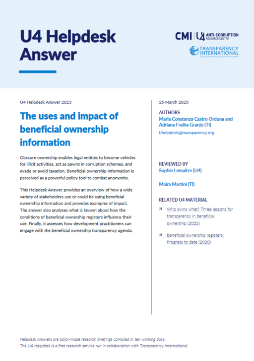 The uses and impact of beneficial ownership information