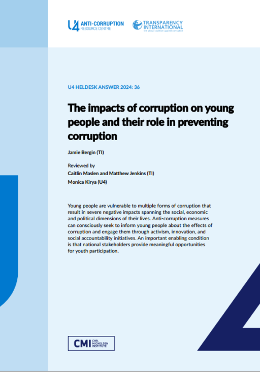 The impacts of corruption on young people and their role in preventing corruption